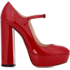 Miu Miu Red Patent Heels - Platformy - 