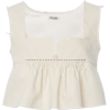 Miu Miu Ruffled Cotton Cropped Top - Košulje - kratke - 