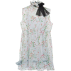 Miu Miu Sheer Mock Neck Floral Mini Dres - Vestidos - 