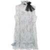 Miu Miu Sheer Mock Neck Floral Mini Dres - sukienki - 