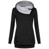 Miusey Women's Cowl Neck Casual Long Sleeve Hoodie Pullover Sweatshirt with Kangaroo Pocket - Shirts - $39.99 