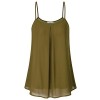 Miusey Womens Flowy Chiffon Layered Cami Front Pleat Camisole Tank Top - Shirts - $45.99 