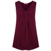 Miusey Womens Sleeveless V Neck Twist Knot Pleated Front Tank Tops - Camisa - curtas - $49.99  ~ 42.94€