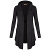 Miusey Women's V Neck Long Sleeve Open Front One-Button Side Pockets Hooded Cardigan - Shirts - $26.99 