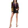 Mixed Print Velvet  Blazer - Jacket - coats - 