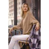 Mocha Puff Sleeve Boat Neck Sweater - Pullovers - $43.45 
