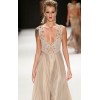 Model in creamy gold gown - Haljine - 
