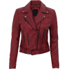 Modern Fit Biker Women’s Maroon Leather Jacket - Jacken und Mäntel - 214.00€ 