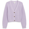 Monki Cotton Ribbed Cardigan in Purple - Westen - 