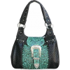 Montana West Women's Black/Turquoise Han - Hand bag - 