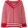 Moon River Red Striped Sweater - Pullovers - 
