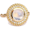 Moonstone & Diamond Halo Unique Ring, Ri - Anelli - 