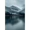 Mountain, lake and winter rain - Природа - 