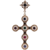 Multi Crystal Cross Earring - Uhani - 