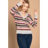 Multi/Grey Multi-colored Variegated Striped Knit Sweater - Swetry - $34.10  ~ 29.29€