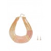 Multi Row Beaded Necklace with Matching Earrings - Ohrringe - $8.99  ~ 7.72€