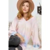 Multi Sherbet Tie Dye Color V Neck Sweater - Swetry - $41.58  ~ 35.71€