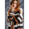 Multicolored Stripe Long Sleeve Knit Sweater - Pullovers - $41.25 
