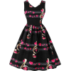 Musical Note Print V Neckline Dress - Haljine - $41.00  ~ 260,46kn