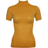 Mustard Yellow Seamless Short Sleeve Turtleneck Top Diamond Pattern - Camiseta sem manga - $11.95  ~ 10.26€