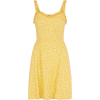 Mustard Floral Dress - Kleider - 