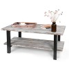 MyGift 42-Inch Reclaimed Torched Wood Industrial Coffee Table with Storage Shelf - Furniture - $152.99 