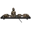 MyGift Home Zen Garden Set - Buddha Statue / Lotus Tea Light Candle Holder / Incense Burner Holder - Mobília - $22.50  ~ 19.32€