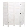 MyGift Whitewashed Wood 4 Panel Screen, Folding Louvered Room Divider - Furniture - $159.99 