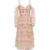NEEDLE & THREAD Cold-shoulder tiered emb - sukienki - 