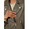 Nappa Leather Crop Biker Jacket - Jacket - coats - 