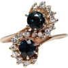 Natural Diamond And Sapphire ring 1980s - Rings - 