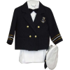 Navy Blue Boys & Baby Boy Captain Sailor Tuxedo Special Occation Suit, White Pants, Jacket, Bowtie, Shirt, Hat - Jacket - coats - $33.90 