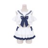 Navy White Lolita Swimsuit - Купальные костюмы - 