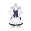 Navy White Lolita Swimsuit - 泳衣/比基尼 - 