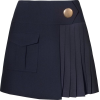 Navy button pleated skirt - 裙子 - £89.00  ~ ¥784.63