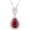 Nazarelle Platinum GRS Burma Ruby Diamon - Necklaces - 