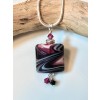 Necklace black and pink glass art - Naszyjniki - £16.72  ~ 18.90€