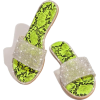 Neon Snakeskin Slides - Sandals - 