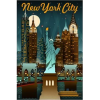 New York City retro print allposters - Ilustracje - 
