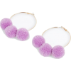 Newlook Lilac Pom Pom Hoop Earrings - Kolczyki - £1.75  ~ 1.98€