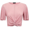 New look Pink Knot Front Crepe Crop Top - T-shirts - £12.99  ~ $17.09