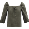 Nicola square-neck organic-linen blouse - Shirts - £154.00  ~ $202.63