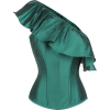 OFF THE SHOULDER EMERALD GREEN CORSET TO - Tanks - 