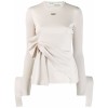 OFF-WHITE ruched waist detail top - Koszule - długie - $555.00  ~ 476.68€