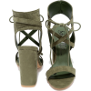 OLIVE SUEDE LACE-UP HEELS - Klasične cipele - 