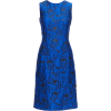 OSCAR DE LA RENTA blue black midi dress - sukienki - 