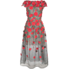 OSCAR DE LA RENTA floral appliqué tulle - Vestidos - 