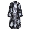 OUGES Women's 3/4 Sleeve Floral Chiffon Kimono Cardigan Blouse - Shirts - $24.99  ~ £18.99
