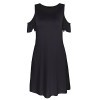 OUGES Women's Cold Shoulder Ruffle Sleeves Summer Dress - ワンピース・ドレス - $18.99  ~ ¥2,137