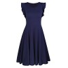 OUGES Women's Ruffles Cap Sleeve Casual Cotton Flare Dress - Dresses - $28.99  ~ £22.03